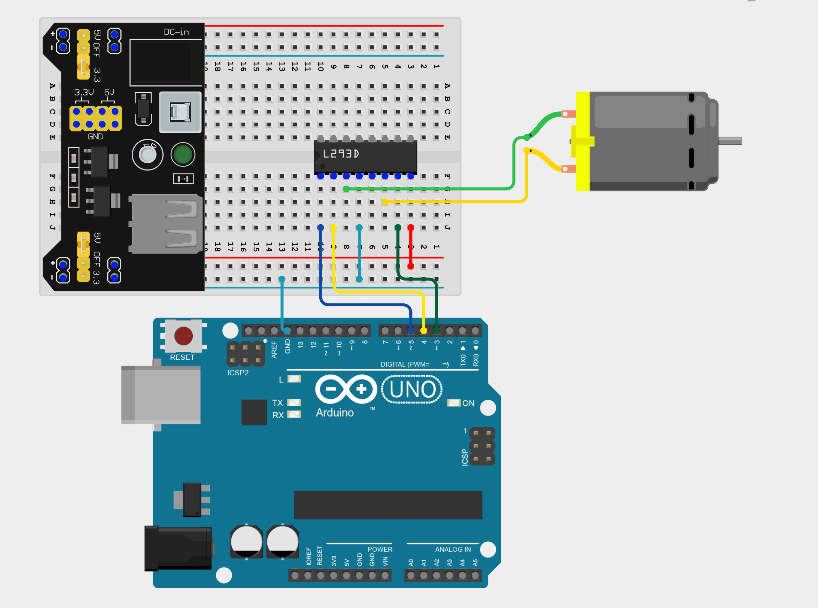 DC motor wiring diagram